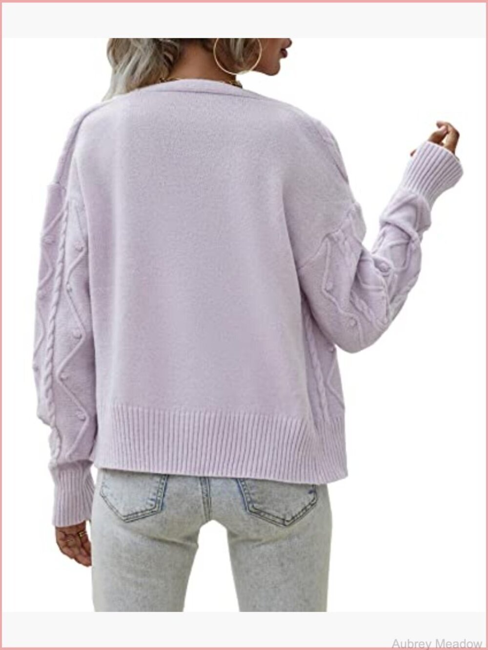 Women's 2-Piece Cropped Tank & Cardigan Sweater Set Cable Knit - Picture 3 of 6